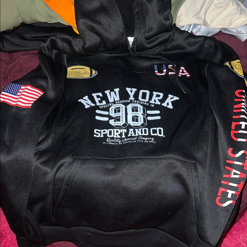 Black New York Sport Hoodie